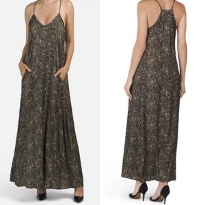 Nicole Miller brown leopard print maxi dress NWT